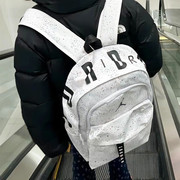 Jordan学生书包白色双肩包耐克大容量旅行包收纳健身运动背包