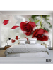 现代简约温馨壁画墙布酒店浪漫主题背景墙壁纸卧室床头玫瑰花墙纸