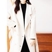 韩系高级感赫本气质中长双面羊绒大衣女秋冬品牌加厚羊毛呢子外套