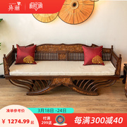 异丽东南亚风格家具中式古典实木罗汉床泰式仿古柚木雕客厅沙发床