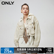 only春季时尚宽松翻领，短款长袖牛仔，外套女123454017