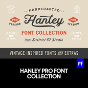 hanleypro14款复古美式连笔手写英文字体品牌logo字体安装下载