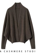 羊绒开衫披肩女两用蝙蝠衫加厚保暖长袖纯色短款针织外套