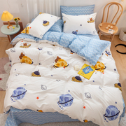 纯棉儿童卡通床单四件套1.5m床1.2米被套R床笠全棉床上用品公