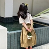 女宝T恤半裙22秋日系洋气中大儿童套装 工装半身灯笼裙 亲子