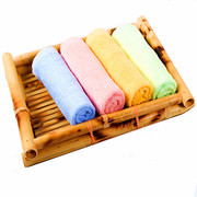 4条装竹纤维薄款柔软细腻成人洗脸毛巾 婴幼儿童竹炭毛巾方巾面巾