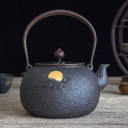 日梅鎏金铸铁茶壶铜，把铜盖无涂层全手工，失蜡法工艺生铁壶混批