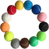 满6个彩色网球深棕色白色浅蓝色粉色红色，深绿色橙色黑色灰色