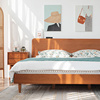 北欧实木床 樱桃木卧室家具现代简约白橡木榻榻米日式双人床1.8米