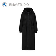 BMW Studio宝马女装秋冬季大衣通勤简约风连帽长款缝制针织大衣女