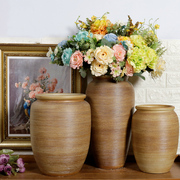陶瓷插花欧式拉丝创意客厅摆件黄色简约器北欧干鲜花水培欧式花瓶