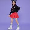 少儿嘻哈中国风复古两件套套装黑红女童小学生啦啦队运动会舞蹈服