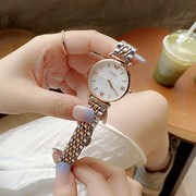 士气质手表简约表带个性ins风镶钻女时尚不锈钢石英钢带国产腕表