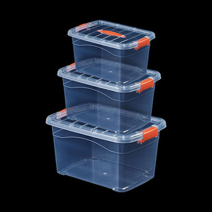 高透明塑料收纳箱 手提整理箱 玩具储物箱家用厨房小收纳盒子药箱