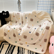 珊瑚绒羊羔绒毛毯冬季加厚办公室午睡盖毯子儿童小被子沙发床上用