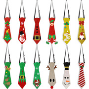 亚马逊圣诞节领带节日派对聚会装扮道具儿童礼物麋鹿雪人装饰领带