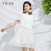 vilan慧兰商场款连衣裙，女气质夏季宽松纯色衬衫直筒裙
