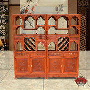 缅甸花梨木酒柜红木，大酒柜博古架展示柜，实木中式高档隔断装饰柜