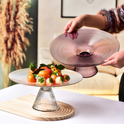 欧式水晶玻璃水果盘北欧风家用客厅，茶几创意轻奢零食，糖果盆蛋糕盘