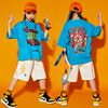 儿童街舞套装夏男童(夏男童，)嘻哈潮牌短袖，爵士舞潮服女童帅气hiphop演出服
