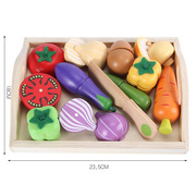 木质儿童木盒水果蔬菜切切看 木制仿真M扮家家酒厨房切切乐益
