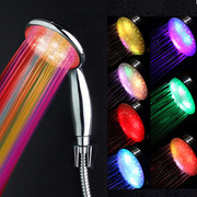 LED发光花洒七彩淋浴手持喷头不锈钢软管座子套装蓬蓬头卫浴配件