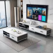 岩板茶几电视柜组合客厅家用小户型现代简约O意式伸缩电视柜地柜