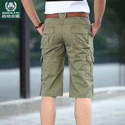 夏季工装短裤男七分裤，休闲宽松直筒裤子，纯棉多口袋大码高腰中裤