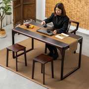 新中式茶桌椅组合办公室实木茶台现代简约茶几套装一体家用喝