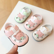 夏季一岁宝宝凉鞋3-6到12个月婴儿鞋子夏婴幼儿步前软底学步鞋女8