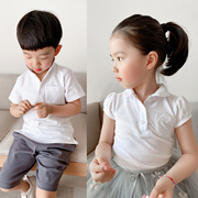 六一儿童节 儿童纯色Polo衫T恤 男女童短袖珠地棉网眼 校园中大童