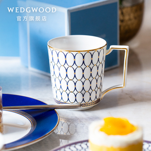 wedgwood威基伍德金粉，年华骨瓷马克杯杯子家用情侣杯水杯茶杯