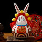 老北京兔爷儿中国风特色纪念品，创意玩具不倒翁，送老外礼物中秋礼物