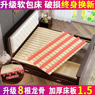 实木床美式轻奢1.8米床欧式软包床现代简约单人床1.5米主卧双