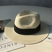 沙滩帽女遮阳帽夏草帽(夏草帽)度假帽子大檐帽，海边海滩帽太阳帽防晒帽礼帽