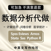 spss数据分析服务stata实证python统计处理amos问卷meta医学R代做