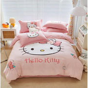 hellokitty猫儿童床单式四件套纯棉床上用品全棉三件套床品女孩