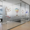 定制磨砂玻璃贴膜企业励志logo办公室透光不透明窗户贴纸公司装饰
