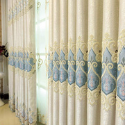 窗帘约欧式遮光客厅卧室成品提花刺绣花布料成品落地窗纱