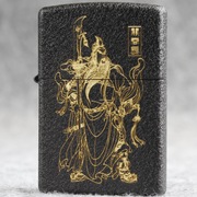 ZIPPO防风煤油打火机236黑裂漆关公 关云长 关羽