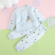 新生儿和尚服秋冬季纯棉1初生宝宝保暖衣服0-3月婴儿夹棉内衣套装