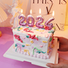 铝箔树脂气球蜡烛网红2024跨年生日蛋糕ins风气球蜡烛插件装扮