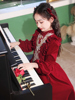 女童晚礼服高端十岁生日公主裙女冬季加绒秋冬儿童钢琴主持人礼服