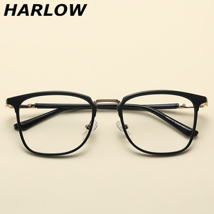 tr90方框时尚眼镜框男可配镜片潮男粗框近视眼镜个性眼镜架防过敏