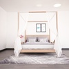 高档新中式主卧1.8米双人床简约老榆木家具四柱纯实木大床豪华架