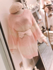 粉色长款毛衣女春季慵懒风法式浪漫宽松套头仙气马海毛潮NZ0035