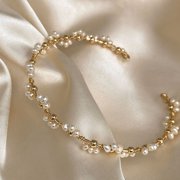 14k金天然淡水珍珠小米珠手镯猫爪轻奢小众礼物美国包金手链手串