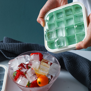 冻冰块模具硅胶冰格家用大储冰制冰盒带盖冰箱自制辅食神器速冻器