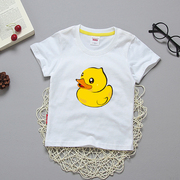 小鸭子白色t恤 儿童纯棉半袖衫夏装中小童宝宝短袖六一儿童节衣服