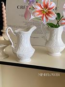 法式复古雕花陶瓷花瓶经典款中古ins博主花器中古插花mimiflower